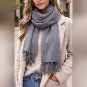 Alpaca Camargo Gray Alpaca Blend Scarf Soft Warm Winter Scarf Made in Peru